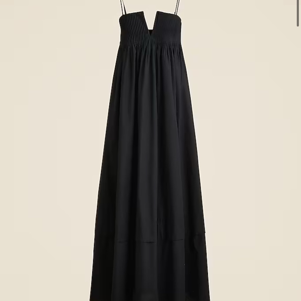 J. Crew Collection Strapless Notched Maxi Dress In Black, Size 4 Nwt